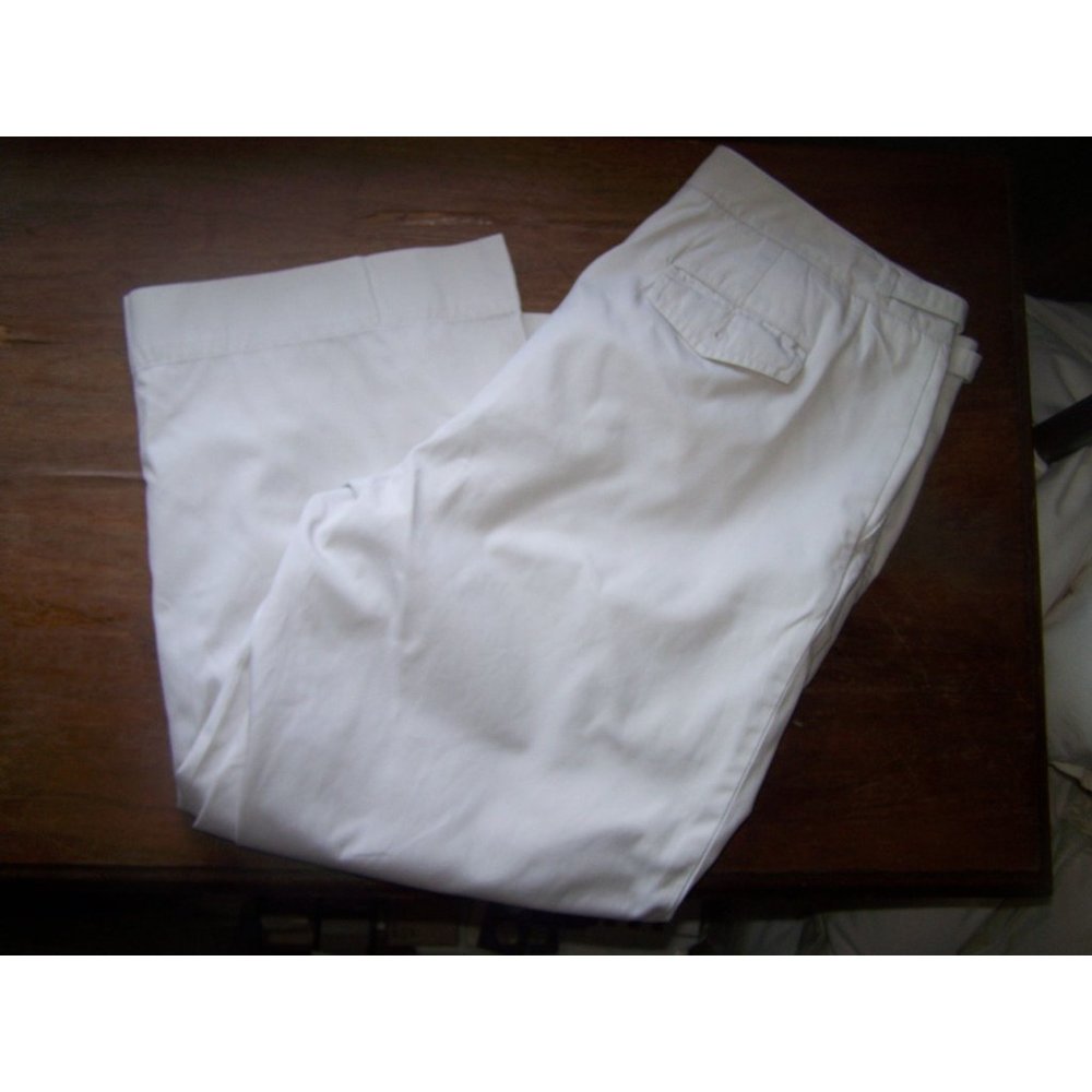 Lands' End Capri Pants Cropped 12 Taupe Cotton